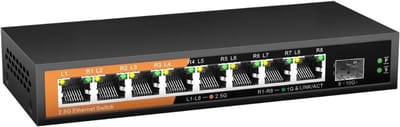REN® Internet Splitter - Netwerk Switch - Ethernet - 8 Ports - 10000 Mbps - Zwart - 18cm x 7cm x 3cm