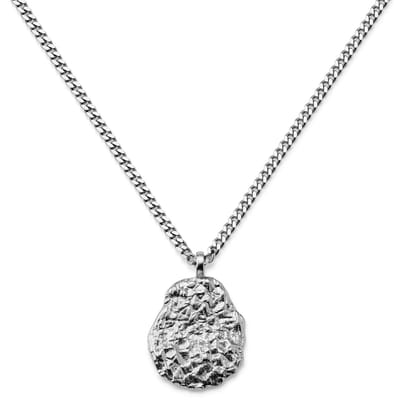 Rustic | Ketting met rustieke kegelhanger van 925 sterling zilver