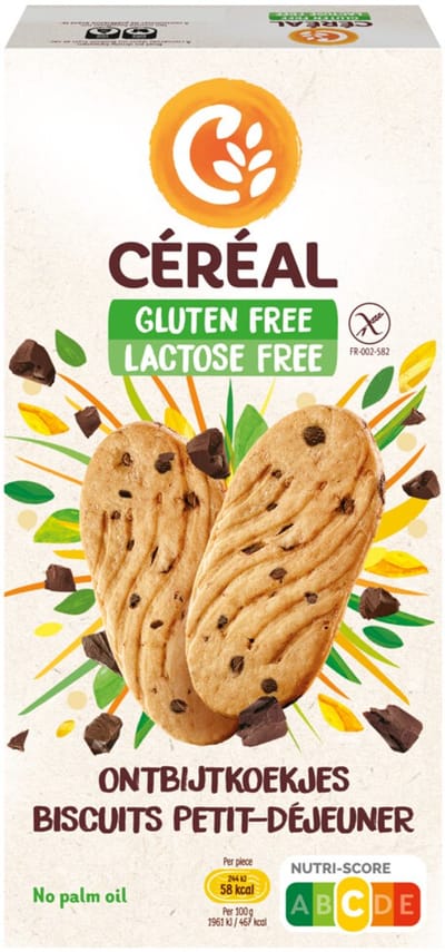 Céréal Ontbijtkoekjes Glutenvrij en Lactosevrij - 6 x 200 gr - Voordeelverpakking