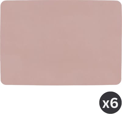 ZICZAC - Placemat TOGO - SET/6 - Dubbelzijdig - Kunstleer - 33x45 cm, mauve