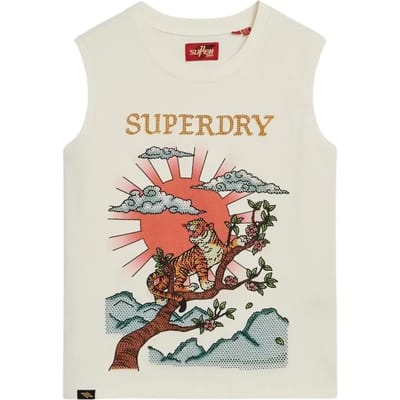 Superdry - Tattoo Rhinestone-hemdje - Dames - Vesten