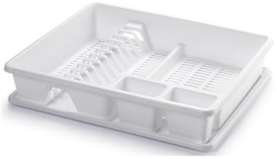 Plasticforte Afwas afdruiprek met lekbak - ivoor - 45 x 26 x 10 cm - Afwassen/drogen met lekbak - camping - keuken