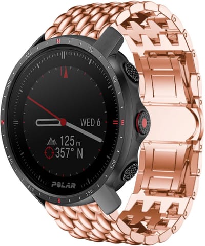 Strap-it Stalen drakenpatroon bandje - geschikt voor Polar Grit X / Grit X Pro / Vantage M / M2 / M3 / V3 - rosé goud