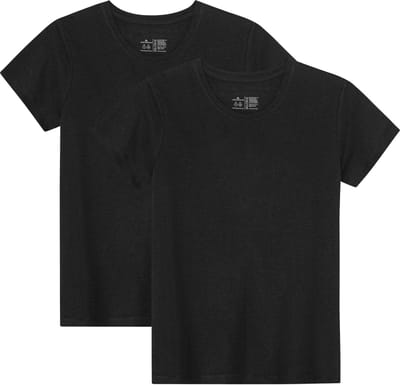 DANISH ENDURANCE T-Shirt voor Dames - Crew Neck - Zwart - 2-pack - Maat L