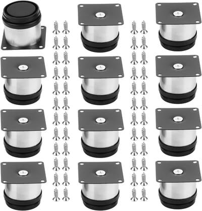 Set van 12 Verstelbare Meubelpoten van RVS 5cm - Ideaal voor DIY Meubels, Sofas en Tafels