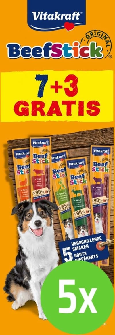 Vitakraft Multipack Beef-Sticks 7+3 - 5 verpakkingen