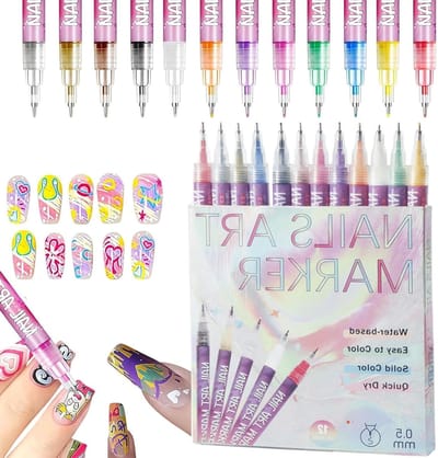 Kleurrijke 3D Nagellak Pennen Set voor Snelle Droogtijd, DIY Nail Art Marker voor Creatieve Manicure en Feestdecoratie
