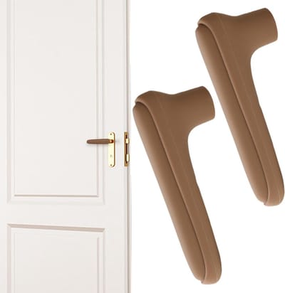 Deurklink Beschermers - Handvat Covers - Veiligheid Thuis - Zonder Gereedschap Te Plaatsen - 15.1 cm - Koffie