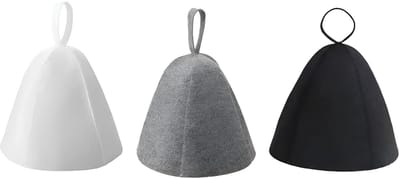 PolkaHome® 3 stuks Saunahoed, Sauna muts Saunahoeden Sauna Accessoires Wollen Vilten Saunakap voor Mannen en Vrouwen Thuis Sauna Stoomkap voor Stoomkamer