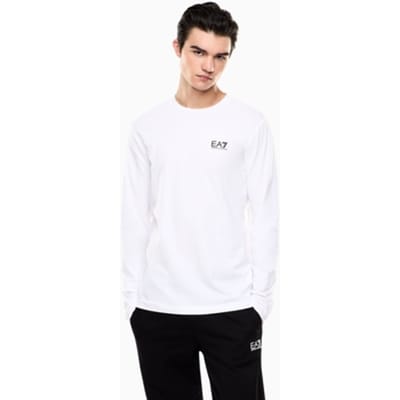 Emporio Armani EA7 Logo Print Pullover Ronde Hals Lange Mouwen T-shirt Heren tops Wit 8NPT28-PJVQZ-1100 M