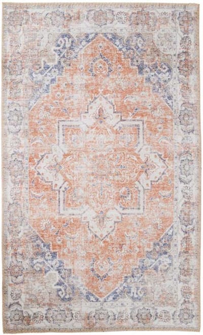 Artichok Valerie Vloerkleed Oranje - Vintage Look - Gekleurd - Groot - Kleed - Woonkamer en Slaapkamer - Boho - 300 x 200 cm