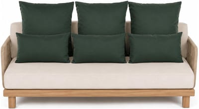 Anna Collection Bank/tuin kussens set - binnen/buiten - 6x stuks -donkergroen - In 2 formaten laag/hoog