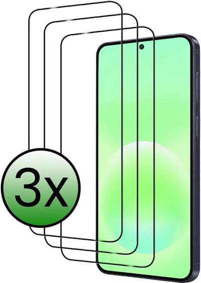 Screenprotector - 3 Stuks Geschikt voor Samsung Galaxy A57 - Full Cover - Beschermglas - Gehard Glas - Tempered Glass - Screen Protector