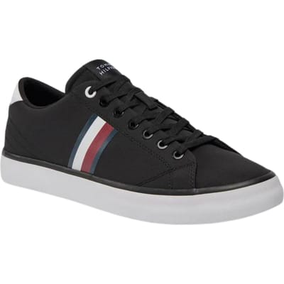 Tommy Hilfiger Hi Vulc Low Stripes Mesh chaussures de sport pour hommes, noir. 42 42 noir