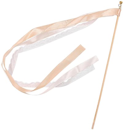 Dailygoods- Bruiloft Slingers 30 Stuks - Houten Stokken - Bellen - Feestversiering - Herbruikbaar - 65 cm Lange Streamers