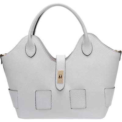 Roberta M Wit Rundleer Tas