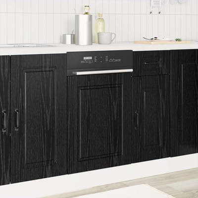 vidaXL - Vaatwasserpaneel - PORTO - Zwart - Eiken - 45 - x - 1,5 - x - 57 - cm