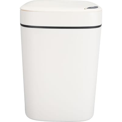 Poubelle Automatique 12L Étanche Sans Contact Capteur de Mouvement Poubelle Intelligente avec Couvercle pour Chambre à Coucher white