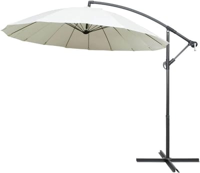Hangparasol - Buitenparasol Tuin - Schaduw Creëren - UV30+ Bescherming - 3 m Diameter - Wit