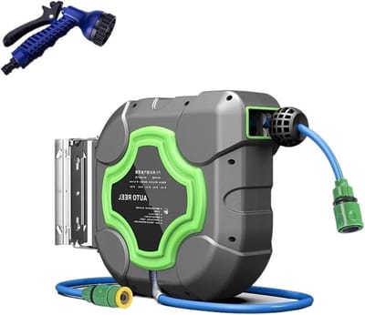 Automatische Slanghaspel - Water Trommel - Tuin Besproeien - Intrekbaar Systeem - 20 Meter - Grijs