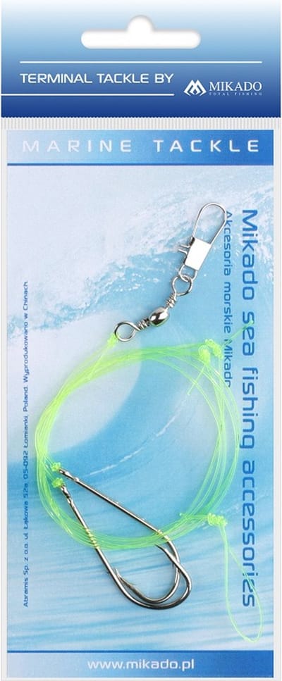 Mikado Zeevis Onderlijn 3/0 – Boom Rig – 2 Haken – 0,60 mm – Platvis Strandvissen