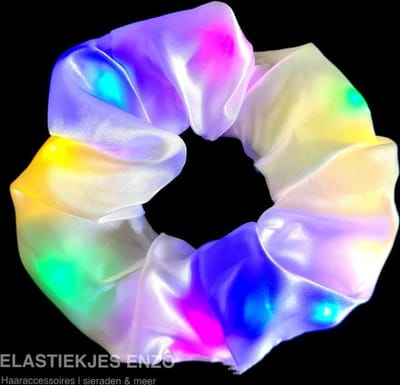 Scrunchie met Led lichtjes - Wit - 1 stuk - haarelastiek met lichtjes