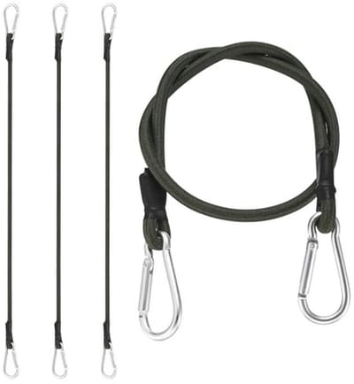 Spanrubber set met karabijnhaak - 4 stuks - 60 cm verlengde bungee-koord voor bagagespanning en buitenactiviteiten