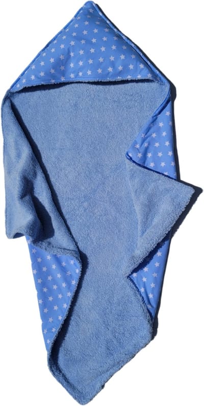 omslagdoek wikkeldoek baby ca. 75cm x 75cm licht blauw met sterren