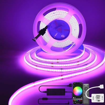 INDARUN COB Ledstrip, 10 m, 576 leds, RGB, wifi, ledstrip, 24 V, 5 A, app en afstandsbediening, compatibel met Alexa en Google Home, decoratie voor huis, keuken, televisie, feest
