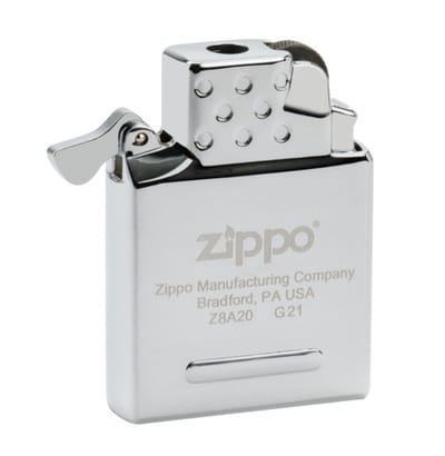 Vuursteen Zippo gas aansteker regular street chroom - Zippo gasaansteker met vuursteen
