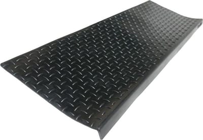 Diamantplaat antislip rubberen trapmatten - 6 stuks zwart
