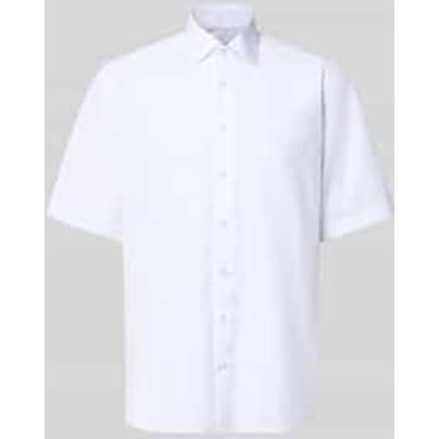 ETERNA comfort fit overhemd korte mouw - popeline - wit - Strijkvrij - Boordmaat: 40