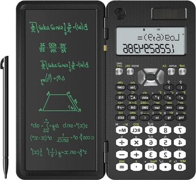 Engineering Wetenschappelijke rekenmachine met schrijftablet - Upgraded 991MS - zonne-batterij - 349 functies - professioneel - draagbaar - opvouwbaar - rekenmachine - notitieblok - studenten