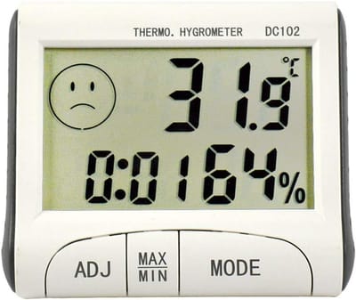 Digitale Hygrometer en Thermometer met LCD en Klokfunctie