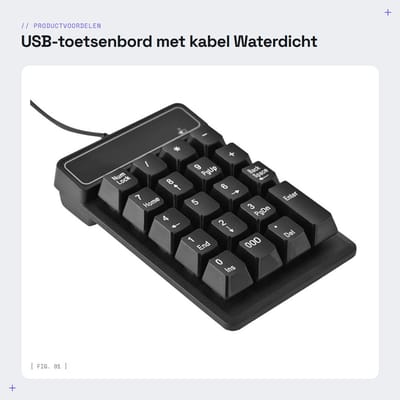Dailygoods - USB-toetsenbord met kabel - Waterdicht numeriek toetsenbord - Ergonomisch ontwerp - Geschikt voor Windows - 19 toetsen - Stabiele gebruik...