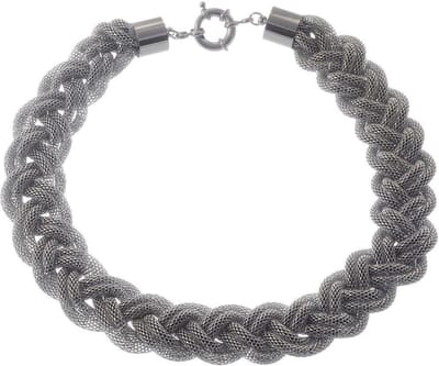 Behave - Korte ketting zilverkleur gevlochten - Nikkelvrij - Trendy mode accessoires