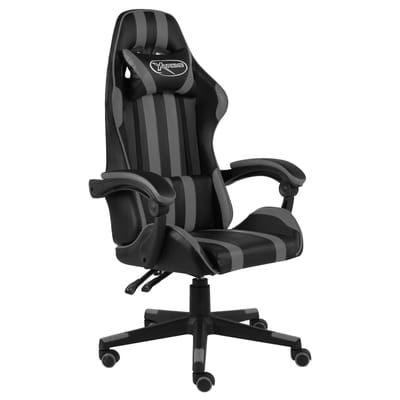 vidaXL - Racestoel - kunstleer - zwart - en - grijs