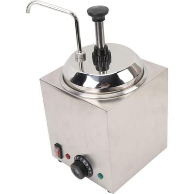 Distributeur de Fromage Électrique Machine avec Pompe Température Réglable Acier Inoxydable Chauffe-Fudge Chaud UK Plug white