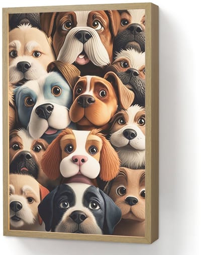 Wandlamp 40x60 cm - Oplaadbaar - Hond - Patronen - Dieren - Bruin - Meisje - Jongen - Wandlampen binnen woonkamer - Slaapkamer lamp - Decoratieve nachtlamp - Vloerlamp draadloos