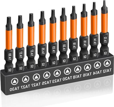 Schroevendraaierset - Set van 10 - Magnetisch - Driehoekig - 1/4 inch - Zeskantschacht - S2 Staal - Kopboor - Metaalbewerking - Zwart