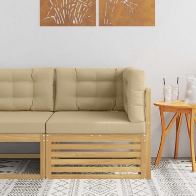 vidaXL - Buitenhoekbank - Massief - Acacia - Hout - Wit