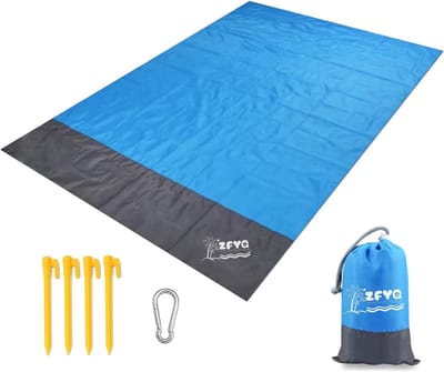 Thijox - Kampeerdekens 200 x 140 cm, Zandbestendig, Draagbaar Picknickkleed met 4 Haringen voor Strand, Reizen, Wandelen en Kamperen