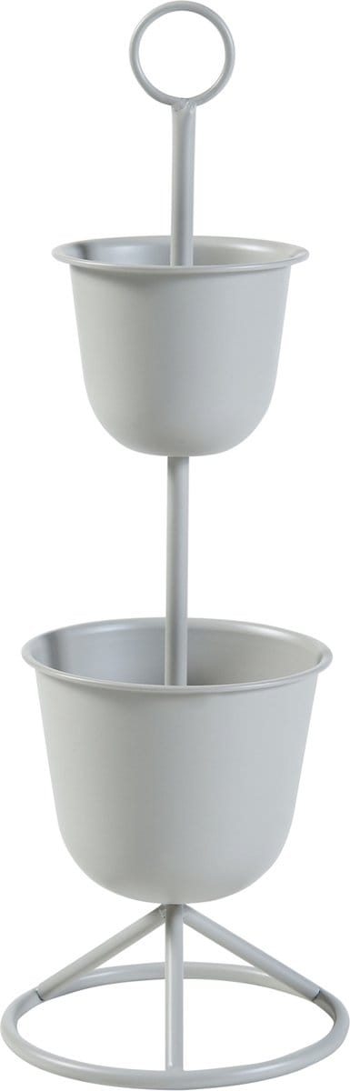 Plantenstandaard Alphen 2 bloempotten 76,5x26 cm lichtgrijs [en.casa]