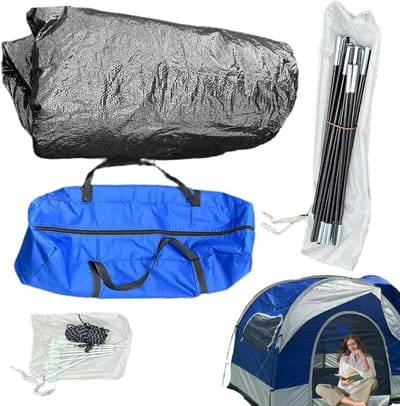 Achterkleptent - Camper Luifel Tent - Buitenactiviteiten - Groot Schaduwgebied - 250x250x200 cm - Blauw Wit