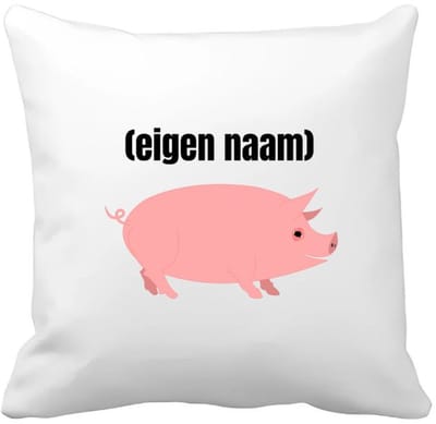 Akyol - varken met eigen naam Kussen hoes - Varken - boeren/varken liefhebbers - iemand die houdt van varkens - verjaardag - cadeau - kado - geschenk - 40 bij 40 cm
