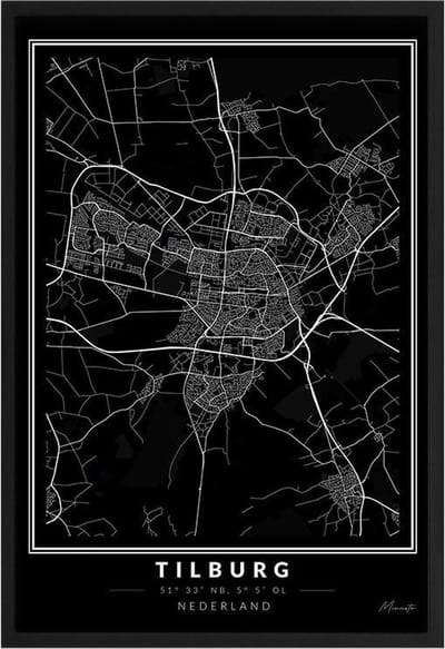 Poster Stad Tilburg A3 - 30 x 42 cm (Exclusief Lijst)