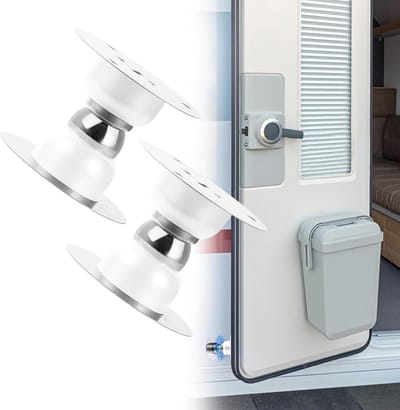 Magnetische Deurhouders - Deurstopper Caravan - Camper Deuren Openen - Roestvrij Staal - 2 Stuks - Wit