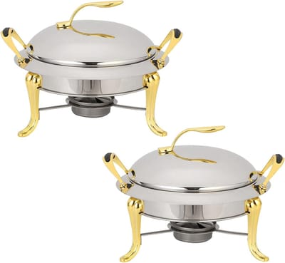 Voedselverwarmer Set - Buffet Server - Catering Feesten - Roestvrij Staal - 37x19cm - Goud