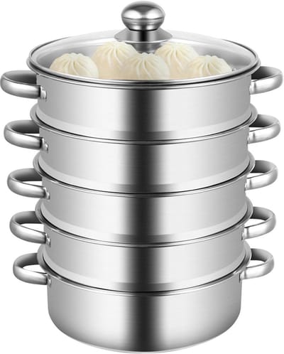 Stoompan RVS 5-Delig - Universele Stoominzet voor Gezond Koken