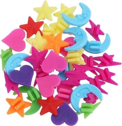 Heble® - Kleurrijke Spaakkralen voor Kinderen: 36 Stuks - Sterren, Manen, Hartjes - Perfect voor de Kinderfiets!